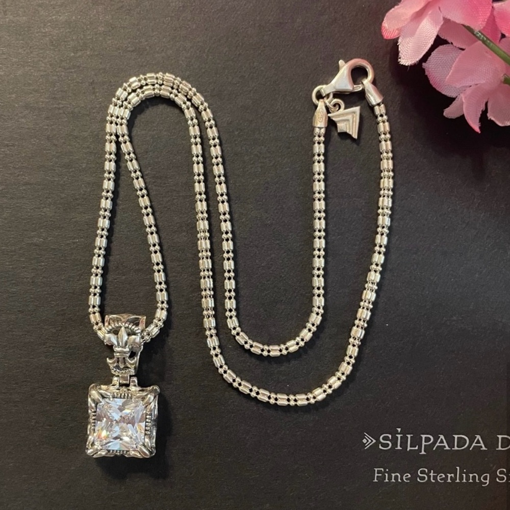 Collana Silpada 925 Argento Con Zirconi Cubici - Stazione Infinita N2153